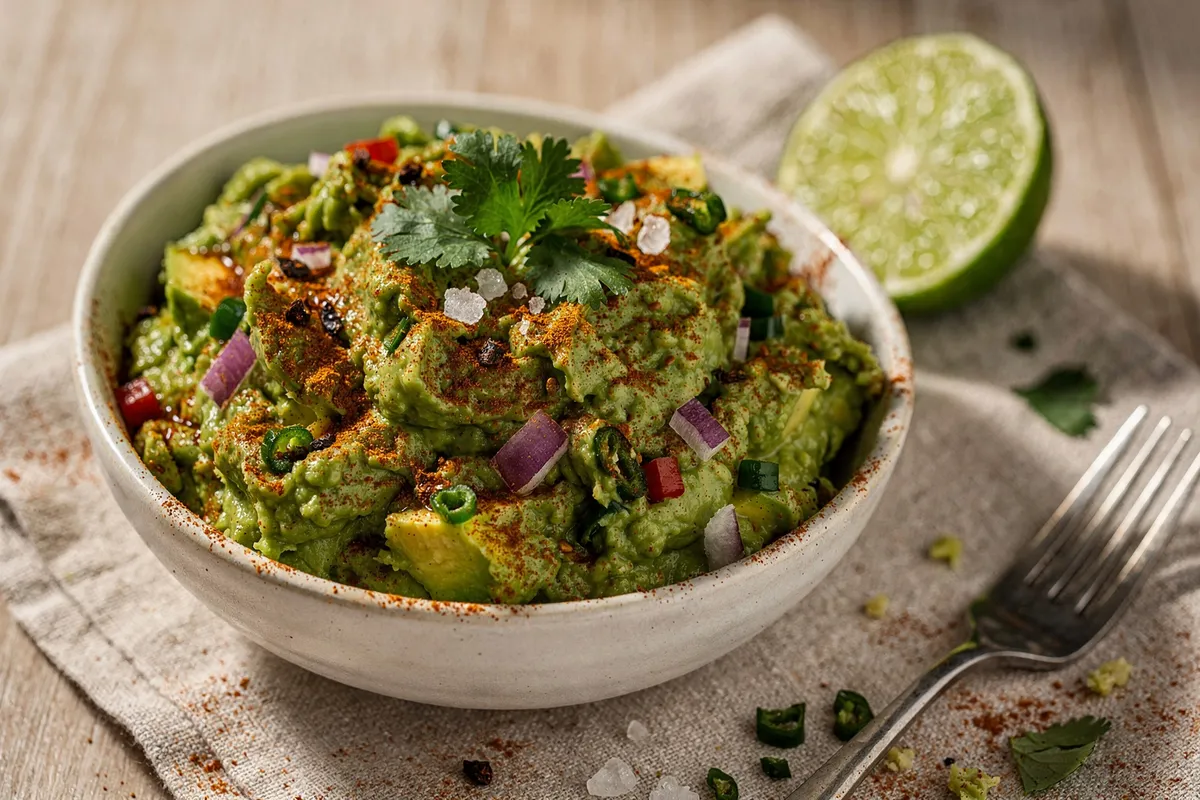 Illustration of Charred Chipotle Guacamole (not a photo)